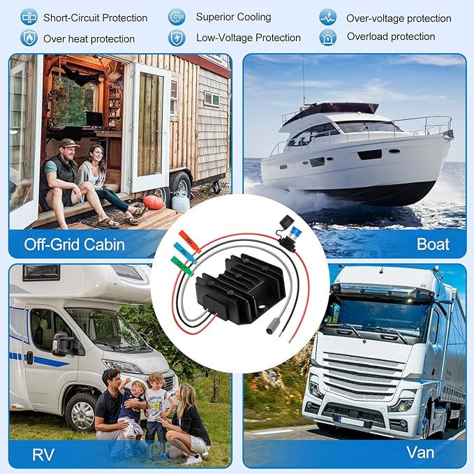 Starlink Mini Power Supply Starlink Mini 12V Adapter 12V/24V to 30V 3.5A, Waterproof DC Step Up Converter with Female Plug 9-28V Input for RV/Off-Grid/Marine, Starlink Mini Accessories