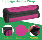 uxcell 3 Pcs Luggage Handle Wrap for Suitcase, Neoprene Handbag Grip Cover Protector Luggage Identifiers Suitcase Handle Wraps for Luggage Shopping Bag Travel Bags, Yellow/Purple/Rose Red