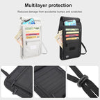 Travel Neck Wallet with RFID Blocking Passport Holder, RFID Blocking Stash Neck Wallet, Neck Storage Bag for Keeping Credit Cards & Travel Documents Safe & Small Change (Black)