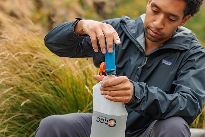 Vecto Water Collection and Filtration Bag (2L, 3L) - 28mm Neck Compatible with Popular Filters - Wide Opening for Easy Water Collection - Lightweight, Compact, Durable Tethered Cap and Slider
