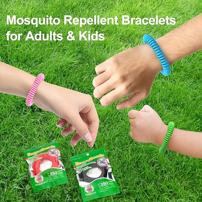 BuggyBands Mosquito Bracelets, 36 Pack Individually Wrapped Wristbands, DEET Free, Natural and Waterproof Bands, Camping Travel Essentials