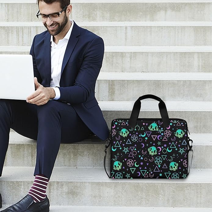 MNSRUU Laptop Bag for 15.6 inch Black Gothic Bats