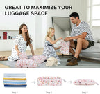 Gonex Compression Packing Cubes, 4pcs Expandable Storage Travel Luggage Bags Organizers (Floral Pink)