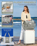 Travel Duffel Bag, Sports Tote Gym Bag, Shoulder Weekender Overnight Bag for Women