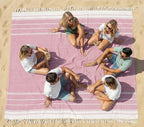 LANE LINEN Beach Vacation Essentials Blanket- Large Beach Blanket Sandproof with Quick Dry Comfort 82"x82", Perfect for Family Vacations, Park Outings, or Social Games – Candy Pink