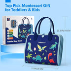 hahaland Busy Board for Toddlers - Montessori Toys Preschool Learning Activities with Life Skills, Alphabet, Number, Shape, Color, Animal, Weather - Toddler Boy Learning Educational Toys, Travel Toys