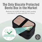 KARRICO Double Premium Bento Box Adult, 67 fl oz BPA-Free - Black Stackable Lunch Box with Leak-Proof Lids & Dividers, Perfect for Meal Prep, Lunches & Portion Control
