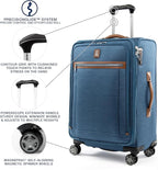 Travelpro Platinum Elite Softside Expandable Luggage, 8 Wheel Spinner Suitcase, TSA Lock, Men and Women, Coastal Blue, 2-Piece Set (21/25)