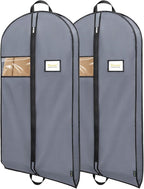 BALEINE 2PK Heavy Duty Garment Bag with Shoe Storage Travel Bag for Dresses, Suit, Coats Travel Essential (54", Grey)