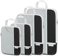 Percover Compression Packing Cubes 4-Piece Set, Packing Cubes Compression for Travel with Label Pockets, Travel Organizer for Carry On & Checked Luggage, Black