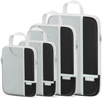 Percover Compression Packing Cubes 4-Piece Set, Packing Cubes Compression for Travel with Label Pockets, Travel Organizer for Carry On & Checked Luggage, Black