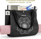 Gonex Yoga Mat Bag, Yoga Gym Bag Tote Bag with Multi Pockets For Women Men, Canvas Yoga Mat Carrier Take in Out Mat Easily For Pilates Travel Workout Office