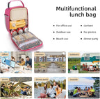 Lovoeo Lunch box Lunch bag for men women Insulated Lunchbox Lunch bags for Work Picnic Travel(Rose red)