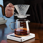 Bincoo Pour Over Coffee Maker Set, V-shape 60° Cone Drip Coffee Maker, Included 16oz Borosilicate Glass Coffee Carafer and Size 02 Coffee Dripper & 50 Pcs Paper Filter (16oz-Clear)