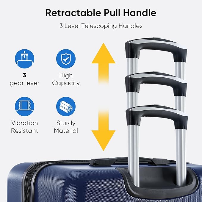 OLIXIS 29 Inch Luggage, Hardside Checked Suitcase with Spinner Wheels, Lightweight ABS Hard Shell Travel Luggage, TSA Approved Lock, Expandable Large Suitcase for Business & Travel–Blue