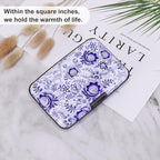 ELFISH Mini RFID Aluminum Wallet Credit Cards Holder Business Card Case Metal ID Case for Men Women (Camellia)