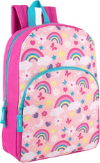 Trail maker 15 Inch Kids Backpacks for Boys & Girls | Preschool, Kindergarten, Elementary School Backpacks with Adjustable, Padded Straps (Radiant Rainbows)