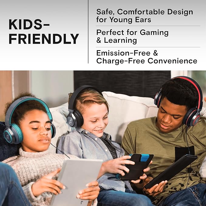 ARTIX CL750 Wired Headphones with Mic — Noise Isolating On-Ear Headphones for Computer and Laptop Wired, Plug in Corded Headphone with Wire (Foldable, Aux Jack 3.5mm)