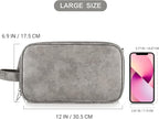 Elviros Toiletry Bag for Men, Large Travel Shaving Dopp Kit Water-resistant Bathroom Toiletries Organizer PU Leather Cosmetic Bags