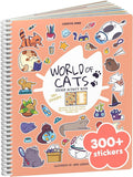 A World of Cats 300+ Kids Sticker Book by Cupkin Toddler Airplane Travel Coloring and Sticker Book, Road Trip Essentials, 8 Coloring Pages 8 Side by Side Scenes for Ages 2–8 Years