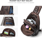 LATMAP Sling Bag For Women Faux Leather Small Casual Daypack Backpack Fanny Pack Crossbody Chest Bags Purse