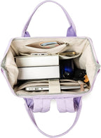 Kinmac Wide Open Style Laptop Backpack Travel Outdoor Backpack For Laptop Up to 15.6 Inch(Purple Embroidery)