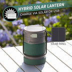 Energizer S-500 Hybrid Power Camping Lantern, Solar, Rechargeable, or AA Battery Powered, IPX4 Water Resistant Bright LED Lantern