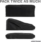 Aerotrunk Compression Packing Cubes for Travel - Luggage Organizer Bags - Double Zipper Packing Cubes for Suitcases (12-Pack, Black)