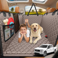URPOWER XL Dog Backseat Extender for Full-Size Crew Cab Truck, Hard Bottom Dog Car Seat Cover for Back Seat Holds 400lbs, Waterproof Dog Hammock Pet Rear Seat Protector Travel Bed for F150 / Silverado