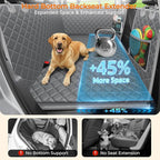 URPOWER 2026 Upgraded Back Seat Extender for Dogs - Large Hard Bottom Dog Car Seat Cover Holds 550lbs, Waterproof Dog Hammock Pet Bed with High-Density Foam Non-Slip Backseat Protector
