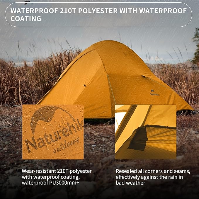 Naturehike Cloud Up Tent, Lightweight Backpacking Tents, Waterproof Ultralight Tent for Camping Hiking Backpacking
