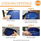 K&H Pet Products Coolin' Dog Water Bowl, Summer Cooling Water Bowl for Small, Medium & Large Dogs & Cats, Indoor Outdoor Insulated Ice Cold Pet Dish to Keep Pets Hydrated - 96 Ounces Chill Blue