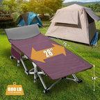 ABORON Camping Cot for Adult 28" Extra Wide, Heavy-Duty 1200D Oxford Cot for Sleeping, Portable Folding Camp Bed with Mat & Carry Bag