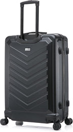US ARMY Fox 28 inch Hardside Luggage with Spinner Wheels | Lightweight Large Suitcase for Extended Travel | Chevron Icon, Gel Handle, Side Studs, Retractable Trolley, Heavy Duty | Black