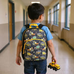 Trail maker 15 Inch Kids Backpacks for Boys & Girls | Preschool, Kindergarten, Elementary School Backpacks with Adjustable, Padded Straps (Tough Trucks)