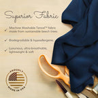 Happyluxe Odyssey Travel Pillow for Long Flights - Soft, Small, Alternative to Down and Memory Foam. 17 x 13in - Made in The USA, Navy Blue Airplane Pillow for Adults Sleeping, Camping or Nap