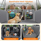 URPOWER 2026 Upgraded Back Seat Extender for Dogs - Large Hard Bottom Dog Car Seat Cover Holds 550lbs, Waterproof Dog Hammock Pet Bed with High-Density Foam Non-Slip Backseat Protector