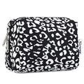 Narwey Small Cheetah Makeup Bag for Purse Mini Cosmetic Bag Travel Makeup Pouch Zipper Pouch Cute Make up Bags with Compartments for Women Girls (Black Leopard, Small)