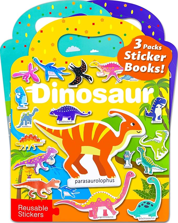 Walenced Reusable Sticker Book for Toddlers, Stickers for Kids, Toddler Sticker Book, Toddler Craft Activities, Toddler Travel Toys Boy Girl Birthday Gifts