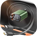 SUPERONE 5 in 1 Retractable Car Charger with Dual Type C Cables, 90W Fast Charging USB C Car Accessories Adapter for iPhone 17/16/15/14/13/12, iPad, Galaxy, Pixel