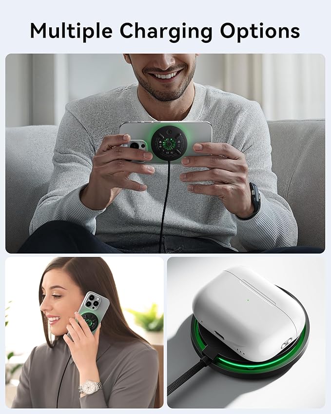 INIU Smallest 22.5W 10000mAh Power Bank and 15W Qi2 Certified MagSafe Compatible Charger Pad