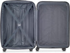 DELSEY PARIS Helium Aero Hardside Expandable Luggage with Spinner Wheels, Blue Cobalt, Checked-Medium 24 Inch