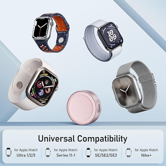 Elebase for Apple Watch SE 3 USB C Charger,5W Magnetic USBC Apple Watch Charging Adapter,Wireless iWatch Charger Dock Type C & iPhone Power Port for iWatch Series 11 10 9 8 7 6 SE Ultra 3,42/46/44mm