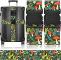 Slohif Luggage Straps for Suitcases Travel Belt Accessories Luggage Connector Identifiers 2 Pack Over Handle with Buckle Unique Nylon Adjustable Strap for Sleeping Bag Car Seat Mushrooms