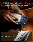 MOMAX Magnetic Portable Charger, 10000mAh Magnetic Power Bank PD 3.0 Battery Pack USB-C 15W Fast Charging Bank, 0.5inch Wireless Charger Compatible with iPhone 17/16/15/14/13/12 Series