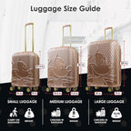 FUL Disney Mickey Mouse 22 Inch Carry On Luggage, Hardshell Rolling Suitcase with Spinner Wheels, Rose Gold