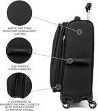 Travelpro Maxlite 5 Softside 2pc Set Expandable Carry On Luggage with 4 Spinner Wheels/Soft Underseat Tote, Lightweight Suitcase, Men and Women, Black
