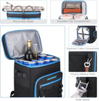 Hulongo Large Waterproof Insulated Cooler Backpack for Men & Women, Leak Proof Cooler Backpack for Camping, Beach, Fishing, Picnic, Travel, Outdoor, 30L, 48Cans