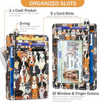 Yonlevres Credit Card Holder Slim Wallet, Puppy Dog RFID Wallet Women Front Pocket Card Holder Thin Small Cute Travel ID Window PU Leather RFID Blocking Case Organizer Purse Gift