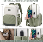 Focdod Laptop Backpack for Women Bookbag: 17 inch Work Backpacks with Pouch Pocket for Large Capacity Cup & USB Charger College Book Bag Travel Business Nurse Teacher Bookbags Anti-theft Back Pack